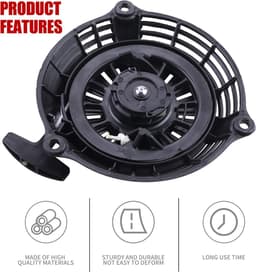 Grasmaaier Starter - Terugslag Starter - Motor Starten - Directe Vervanging - 21 cm - Zwart — thumbnail 5