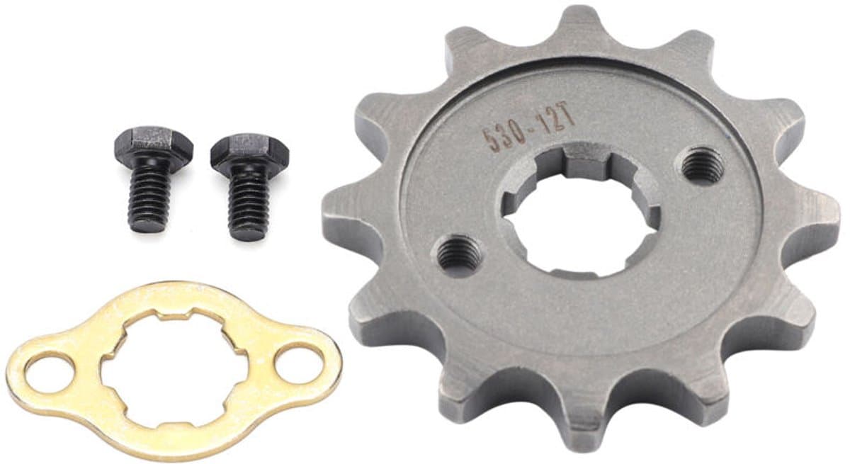 Voortandwiel, 17 mm x 30 mm, voormotortandwiel met montagetoebehoren, 12 tanden gelegeerde staaltanden, Geschikt Voor 530 ketting met Geschikt Voor onderdelen. — afbeelding 1