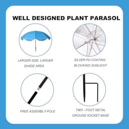 3e Verstelbare Plantenparasol, Grote waterdichte Tuinparasols Duurzaam Buitenzonwering voor Potplanten Bloemen Groenten — thumbnail 2