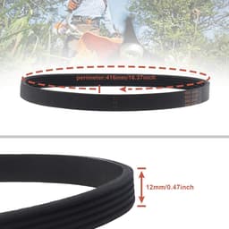 Dailygoods- Aandrijfriem 12 mm breed - Rubber - Slijtvaste/duurzame riem - Compatibel met Flymo Turbo Lite 350/400 - Gesloten lus - Omtrek 416 mm - Grasmaaier Riem — thumbnail 2