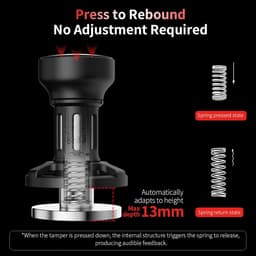 Espresso Tamper - Koffie Aanstamper - Perfect Koffie Zetten - Geluidsfeedback Klik - 58 mm - Zwart — thumbnail 2