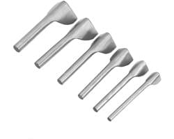 Set van 6 leren stansgereedschappen, DIY V-vormige snijtool voor het maken van riemen, portemonnees en tassen