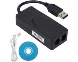 Dual Port USB 2.0 56K Modem voor Windows - Fax Modem met Automatische Verzend- en Ontvangfunctie, Ideaal voor Thuisgebruik en Kantoor