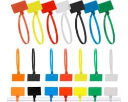 Set van 100 Kleurige Kabelbinders 11 x 2 cm, Ideaal voor Labelen, Organiseren en Markeren van Kabels, UV-bestendig en Verstelbaar