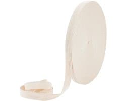 50m Rol 15mm Brede Haringbeen Katoenen Webbing, Katoenen Twill Tape en Vlakke Cords voor Breien, Naaiwerk en DIY Creaties in Wit