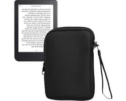 E-reader hoes - Lezer sleeve - Apparaat beschermen - Gewatteerde stoffen hoes - 17 x 12.5 cm - Zwart