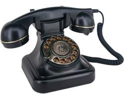 Roterende Telefoon - Vaste Telefoon Draaischijf - Thuisgebruik Bureau - Klassieke Metalen Afwerking - 15 x 15 x 16 cm