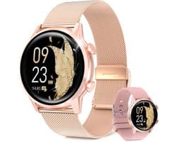 Smartwatch voor mannen en vrouwen – met een 1,39-inch scherm – bellen en gebeld worden, fitness-tracking, meer dan 100 sportmodi, slaapmonitoring, stappenteller – besturingssysteem: Android 5.0 of hoger / iOS 9.0 of hoger-roze