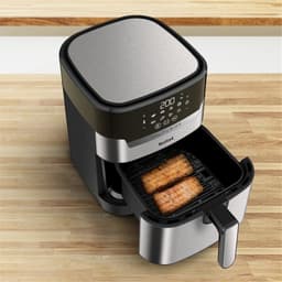 Heteluchtfriteuse Grill - Airfryer Frituurpan - Gezond Koken - 2-in-1 Technologie - 42 Liter - Zwart — thumbnail 2