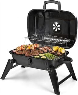 Zenzee® Barbecue - Houtskool - Houtskool BBQ - Tafel BBQ - Balkon BBQ - Camping BBQ - Draagbaar - Zwart — thumbnail 1