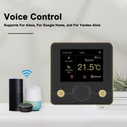 Slimme Thermostaat - Temperatuurregelaar - Energie Besparen - Spraakbesturing Compatibel - 10 x 10 x 6 cm - Zwart — thumbnail 3