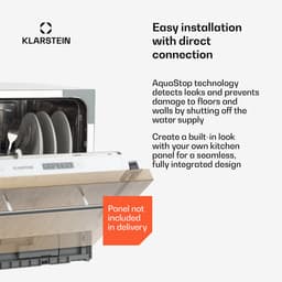 Klarstein Vaatwasser Mini voor 6 Couvert, Stille Inbouw Vaatwasser klein met 6 Programma’s, Tafelmodel Vaatwasser voor Thuis, Kantoor en Camping, Mini Vaatwasser met Wateraansluiting - Vaatwasmachine Afwasmachine - 6 Maatgedekken 52 cm - voor Singles — thumbnail 10