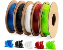 Flexibel Filament - 3D Print Materiaal - Flexibele Prints Maken - Hoge Elasticiteit en Taaiheid - 5 x 200g Spools