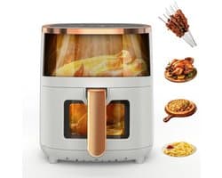 Seth Select Multifunctionele Airfryer 6L – 1800W Luchtfriteuse met Kijkvenster – Digitaal & Timerfunctie - Wit