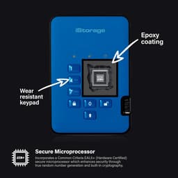 Externe SSD - Draagbare Opslag - Veilig Data Opslaan - Hardware Encryptie - 128GB - Blauw — thumbnail 5