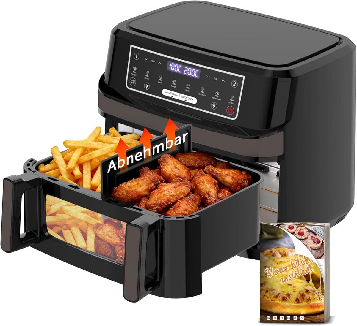 Airfryer Twee Zones - Heteluchtfriteuse - Gezond Frituren - Dubbele Verwarmingszones - 12 Liter Capaciteit - Gemengde Kleuren — afbeelding 1