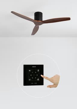 CREATE - Plafondventilator silent 100% hout 40W (Ø132cm) - Geen licht - Controller voor wandmontage + Afstandsbediening - 6 snelheden - Programmeerbaar - WIND CALM NATURAL WOOD — thumbnail 4