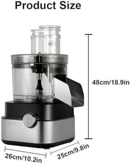 Elektrische Groentesnijder - Keukenmachine Rasp - Snel Ingrediënten Snijden - Krachtige 600W Motor - 5L Kom Capaciteit - Zilver — thumbnail 2