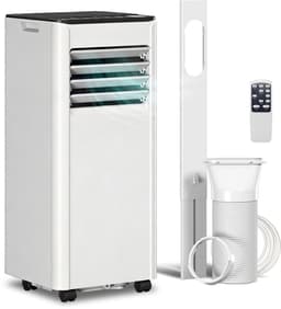 Mobiele Airco 9000 BTU - 4-in-1 Koelen Ontvochtigen Ventileren Slaapmodus - 15-28 m² - 24 Uurs Timer - 30x29x70 cm - Wit — thumbnail 1