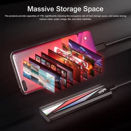 Externe SSD - Draagbare Schijf - Snelle Data Opslag - 2000 MB/s Leessnelheid - 1 TB - Zwart — thumbnail 5