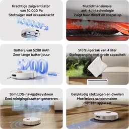 Xiaomi Robot Vacuum H40 – Robotstofzuiger met Automatisch Leegstation – 10000Pa Zuigkracht – LDS Lasernavigatie – Anti-klit Borstel – Slimme Kaartnavigatie – 180 min Accuduur – App & Spraakbediening — thumbnail 4