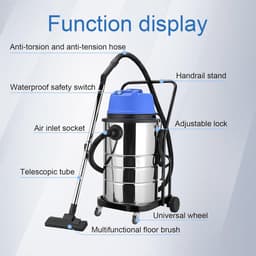 Nat- en Droogzuiger - Stofzuiger Werkplaats - Bouwplaats Schoonmaken - 1400W Krachtige Zuigkracht - 60 Liter Tank - Blauw — thumbnail 4