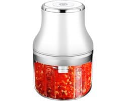 Mini Keukenmachine - Elektrische Hakker - Voedselbereiding - Draadloos en Compact - 250 ml - Wit