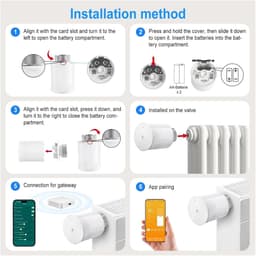 Slimme Thermostaat - Radiatorknop Temperatuurregelaar - Energie Besparen - Open Raam Detectie - Ø 54 x 75 mm - Wit — thumbnail 5
