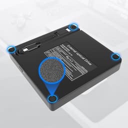 Externe dvd-brander en -lezer met USB 3.0- en USB-C-interface; dvd-speler geschikt voor laptops en desktops. — thumbnail 2