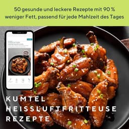Heteluchtfriteuse - Olievrije Frituurpan - Gezond Koken - 8 Programma's - 55 Liter XL - Zwart — thumbnail 5