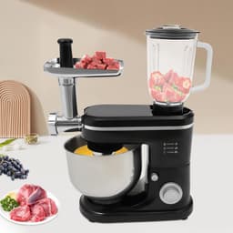 Keukenmachine - Mixer Keuken - Bakken Koken - 1500 Watt Kracht - 6 Liter Kom - Zwart Zilver — thumbnail 2