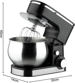 Staande mixer - Keukenmachine - Deeg maken - Grote roestvrijstalen kom - 5L inhoud - Zilver — thumbnail 5