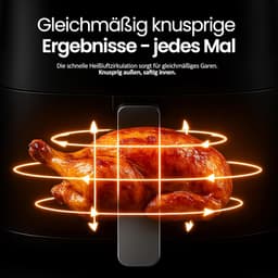 Digitale Heteluchtfriteuse - Airfryer XL - Gezond Frituren - 8 Programma's - 45 Liter - Mat Zwart — thumbnail 3