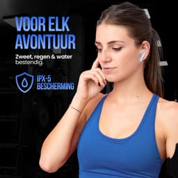 Strex Draadloze Oordopjes met Noise Cancelling - Bluetooth 5.3 - LED Display - Draadloze Oortjes Sport met Bluetooth - Wit — thumbnail 5