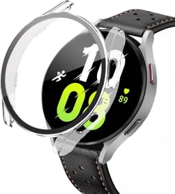 CHPN - Bescherming geschikt voor Samsung Galaxy Watch 4 en 5 - 44MM - Geen krassen meer op jou smartwatch - Beschermkapje voor Samsung Watch - Transparant met zwart - — thumbnail 2