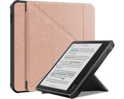 e-Reader Hoesje Origami Book Case met Wake/Sleep-functie - Kobo Libra Colour Hoesje - Rose Gold
