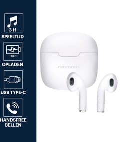 Grundig Draadloze Oordopjes - Bluetooth In Ear Oordopjes 200mAh - Oortjes Draadloos met 3 Uur Afspeeltijd - Earbuds voor Hands Free Bellen - Incl. Oplaadcase USB-C Oplaadkabel — thumbnail 2