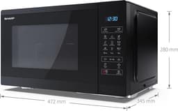 Magnetron met grill 900W-1000W 11 standen ontdooifunctie 472 x 28 x 345 cm zwart — thumbnail 5