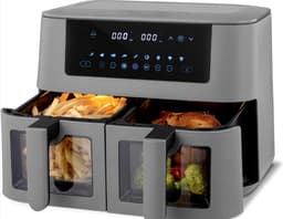 Dual Zone Airfryer met Dubbele Kamer 8 Liter 2 Manden met Kijkvenster Touchscreen 9 Voorinstellingen Dual Cook & Synchronisatie Kant-en-Klaar Technologie 2570-3040 W — thumbnail 1
