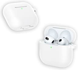 ShieldCase Siliconen Hoesje met Koordje Geschikt voor Airpods 4 - Siliconen Case voor Apple Airpods 4 Case Hoesje - Wit — thumbnail 1
