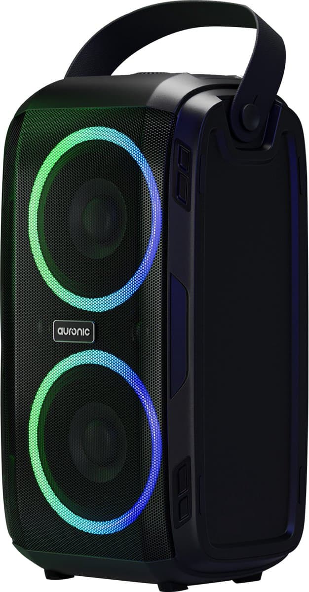 Auronic Partybox - Draadloos - Party Speaker - Muziek box - Discolichten - USB, AUX en SD-kaart Aansluiting - Zwart — afbeelding 1