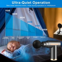 Mrs. Jones Mini-spiermassagegeweer ultrastil 6 snelheden 4 massagekoppen LCD-scherm draagbaar elektrische stimulators spierpijn verlichten . — thumbnail 3