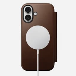 Nomad Modern Lederen Folio iPhone 17 – Gerecycled Aluminium Knoppen – Camera Bedieningsknop – Ecco Leder - Bruin — thumbnail 4