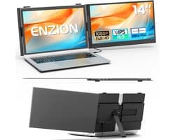 14 Inch FHD 1080p Draagbare Monitor voor Laptop - Ultra Dun & Lichtgewicht - Plug & Play Uitbreidingsscherm