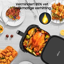 Dewelling 625A Heteluchtfriteuse 6,5L – 1700W Airfryer met Metalen Binnenbak – 80-200°C – Zwart — thumbnail 9