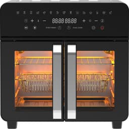 Dewelling AFTO-2301DT XXL Heteluchtfriteuse 23L met Verwijderbaar Tussenschot & Franse Deuren - 2200W Dubbele Zone Airfryer - 15 Kookprogramma's & 12 Accessoires — thumbnail 1