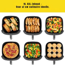 SVN® Airfryer XXL - Mini-oven - Heteluchtfriteuse - 9L - 9 Programma's - Zwart - 30cm x 32cm x 31cm — thumbnail 8
