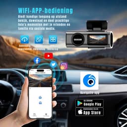 DnA® Dashcam - Dashcam Voor Auto - Dashcams - Dashcam Voor Auto Voor en Achter - Dashcam Draadloos - Zwart - ‎ 4cm x 10cm x 5cm — thumbnail 5