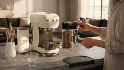 SMEG ECF12CREU Espressomachine Set – Melkopschuimer – 15 bar – Crème – 50’s Style — thumbnail 3