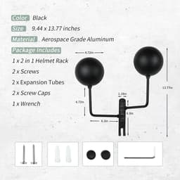 Wandhouder voor Motorhelm en Hoed - Stevige Metalen Ophanging — thumbnail 3